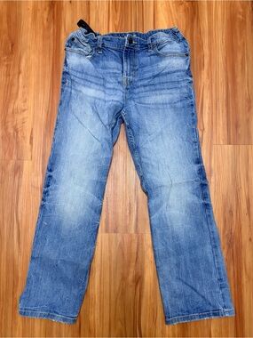 Boys Blue Washed Straight-Leg Jeans